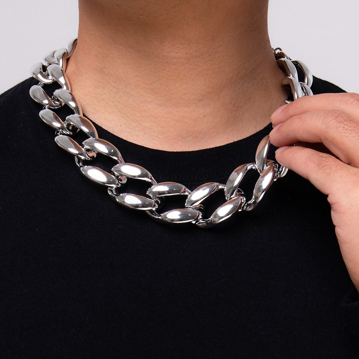 Shixin acrylic gothic short chunky choker necklace collar for women/men hip hop thick link chain necklaces on neck jewelry