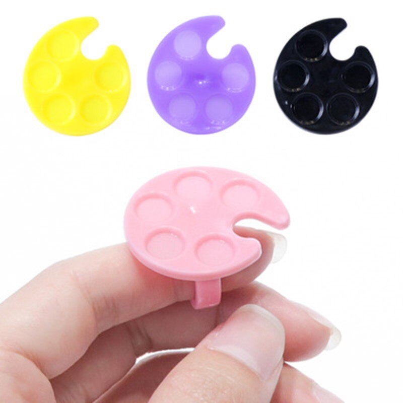 Paleta de pintura de Arte de plástico, paleta de colores para óleo, acuarela, paleta, herramienta de pintura, 1 ud.: random color 1pc