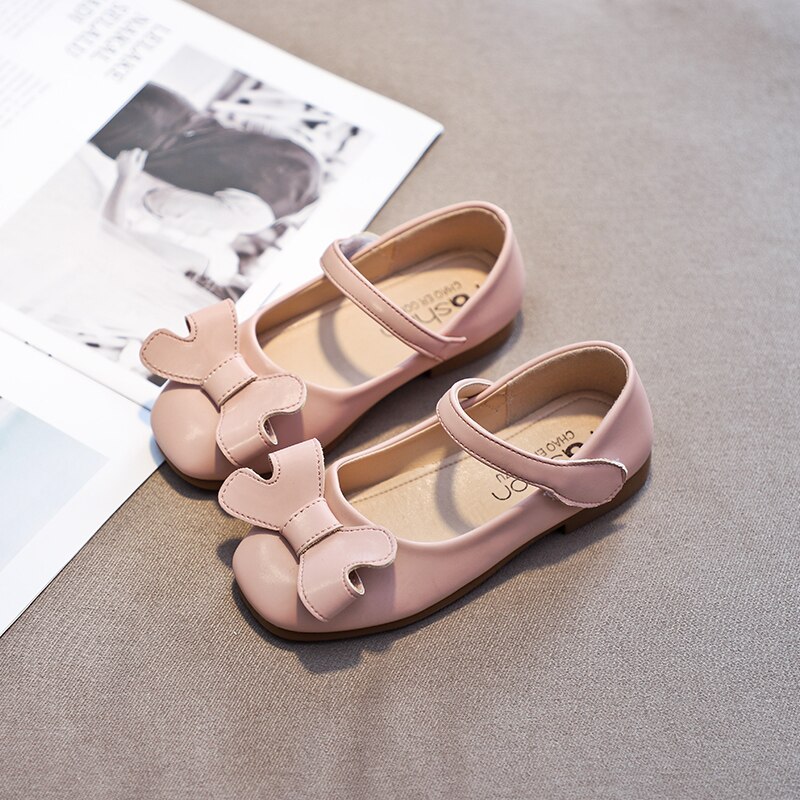 Effen Kleur Baby Meisje Leer Leisure Schoenen mode meisjes zachte dance party schoenen Zoete Strik Prestaties SM015: SM015Pink / 30