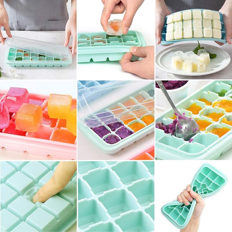 24 galler silikon isbitsbricka form glass gör form bröllop frukt choklad dessert dekoration gör-det-själv verktygsbricka med lock
