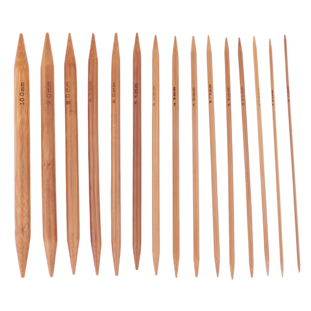 75 Pcs 15 Size 15 cm Bamboe Breinaalden Haaknaalden Set Breinaalden Verkoolde Bamboe Naald Trui Weave Craft (2-10mm)