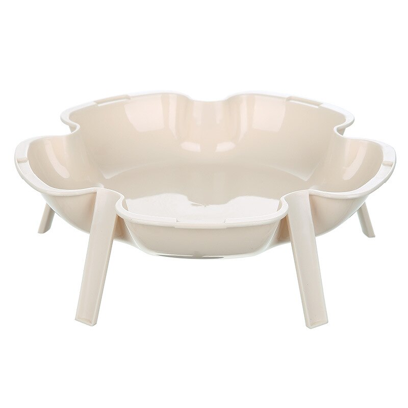 1 Uds., placa de flor superpuesta, olla , plato lateral, vajilla creativa para el hogar, plato pequeño de fruta, plato de postre: Beige