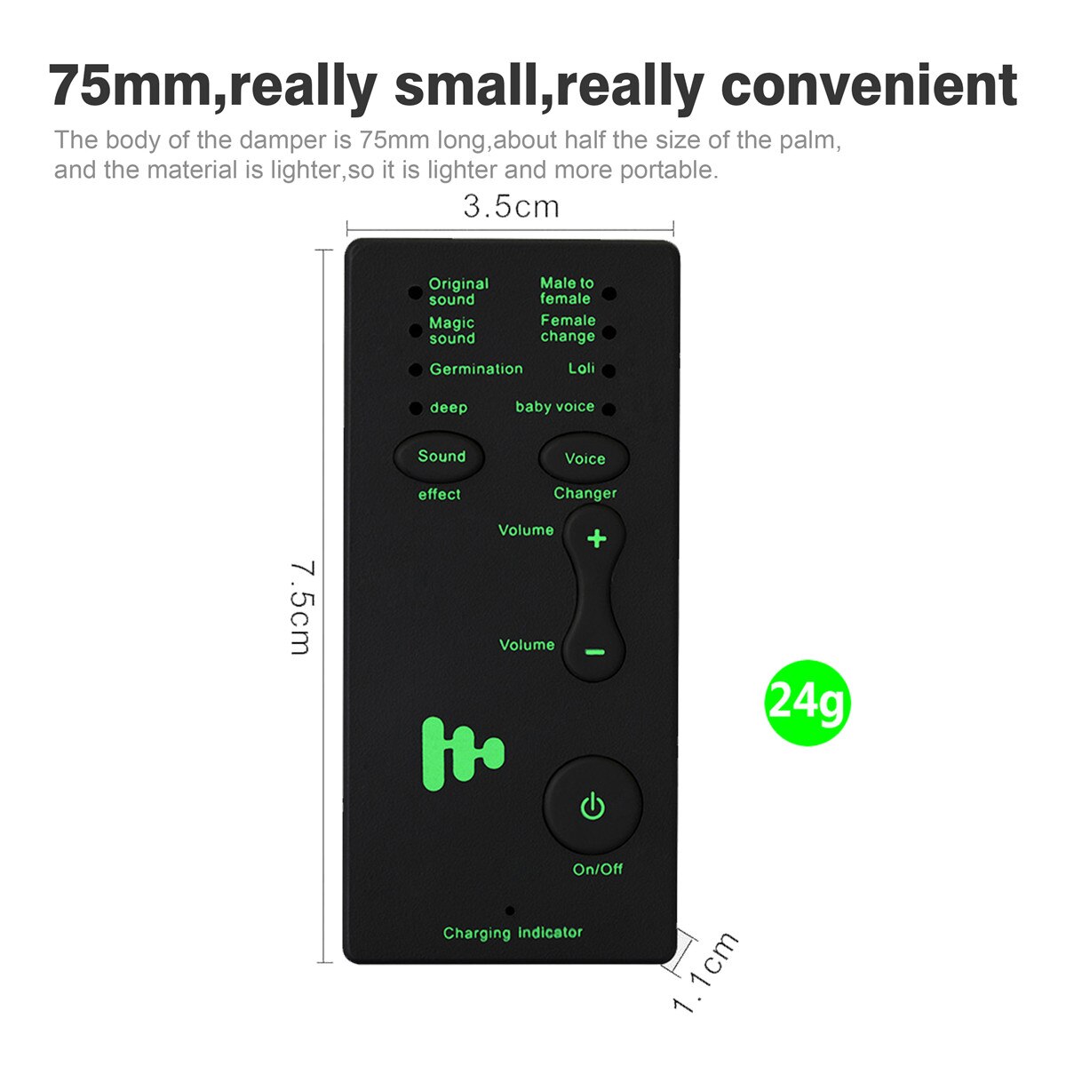 Portable Voice Changer Microphone Disguiser 4 Voice Changing Modes Male/Female/Loli/Baby Voice For PC Phone Sound Card Changer