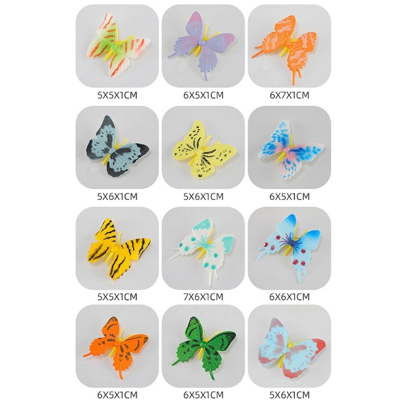 Jouet de papillon en plastique, accessoire scientifique, amusant, fait de plastique, réaliste, fournitures créatives, soulage l&#39;ennui, 1 ensemble