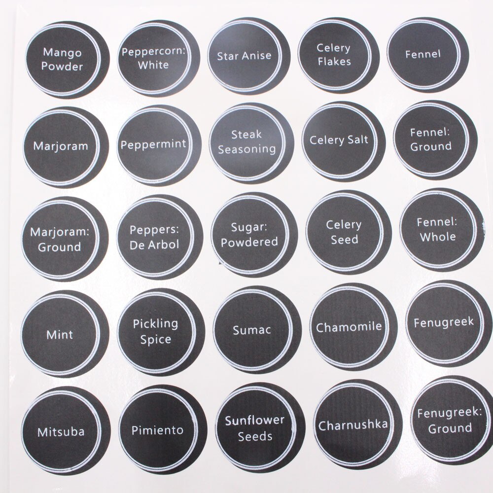 13pcs 320+ Printed Spice Jar And Pantry Label Set Chalkboard Round Stickers Labels Kitchen Tool Accessories