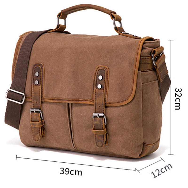 Tftp-Vintage Canvas Tas Aktetas Europa En Amerika Schouder Messenger Bag