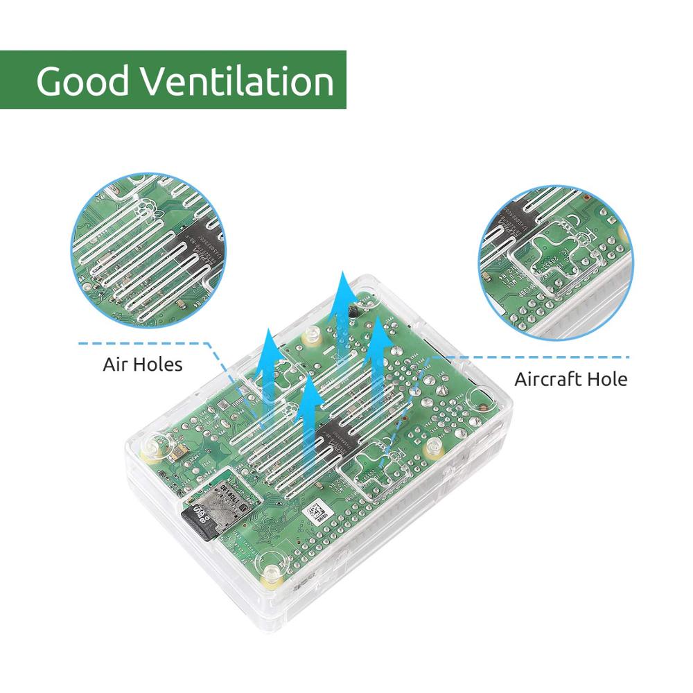 Raspberry Pi 3 Model B case met Koelventilator voor Raspberry Pi 3 Model B +, pi 3 B, Pi 2