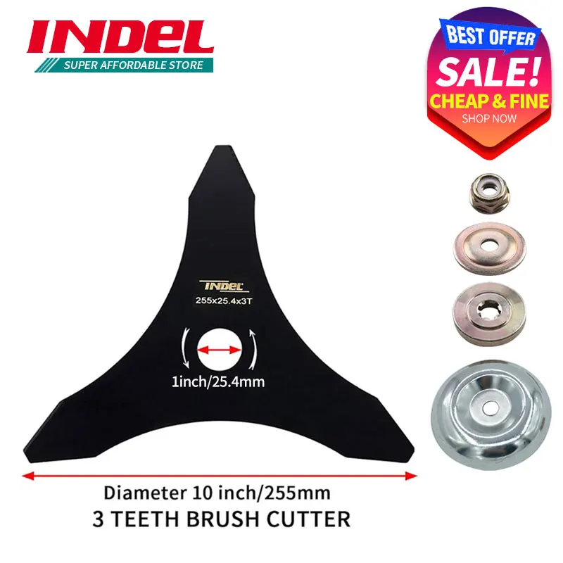 INDEL Bosmaaier Mes 10 "x 3 Tanden Koolstofstaal Grasmaaier Accessoires Tuin Gereedschap Trimmer Onderdelen Gereedschap: soort 2