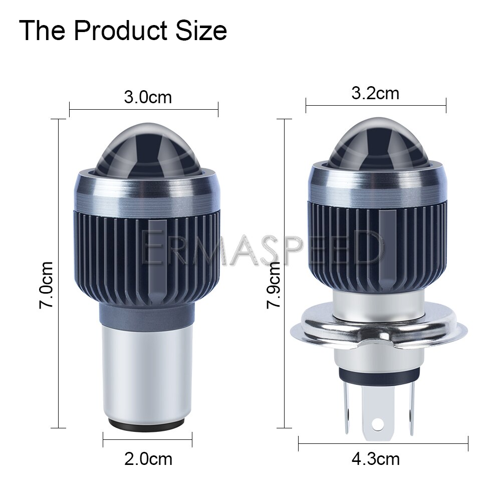 Motorfiets Koplamp Led BA20D H4 Lampen High Beam Wit/Dimlicht Amber Light Moto Led Motor Koplamp 30W 3000LM Hoge Heldere