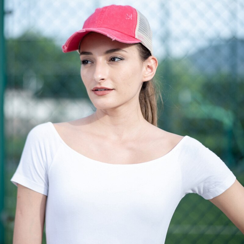 Coda di cavallo Berretto Da Baseball Sport All'aria Aperta SnapbackBreathable Protezione UV Parasole Maglia Papà Cappello Regolabile Hip Hop Cappelli