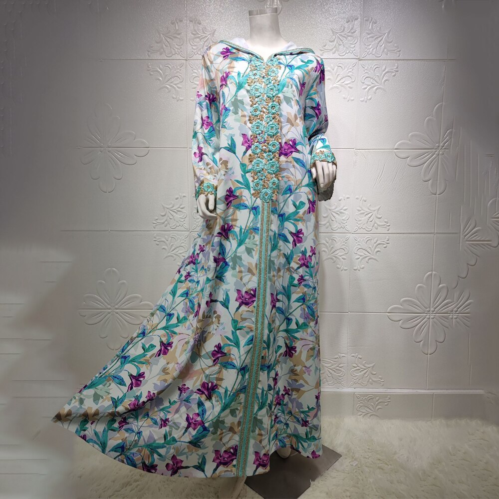 MD No velo Abaya Dubai Turquía musulmana vestido Bohemia manga larga Abayas vestidos islámica ropa de mujer