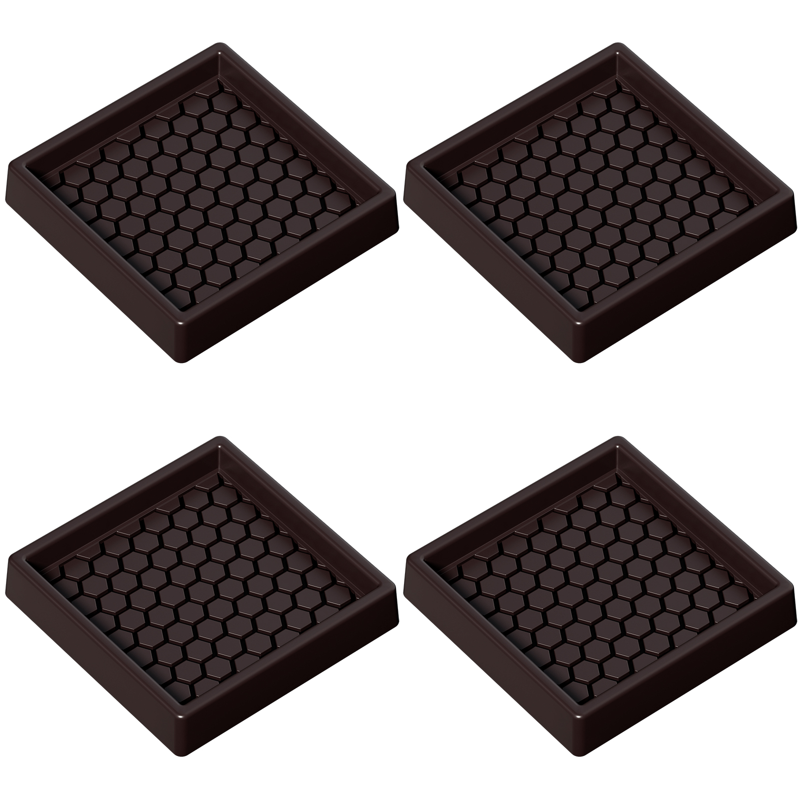 4 pièces rondes en caoutchouc meubles roulettes tasses anti-dérapant meubles sous-verres bois franc protecteurs de sol pour canapé chaise Table lit: Beige