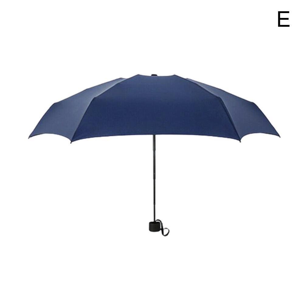 Super mini lomme kompakt paraply sun anti  uv 5 foldende regn vindtæt rejse mini paraply: E