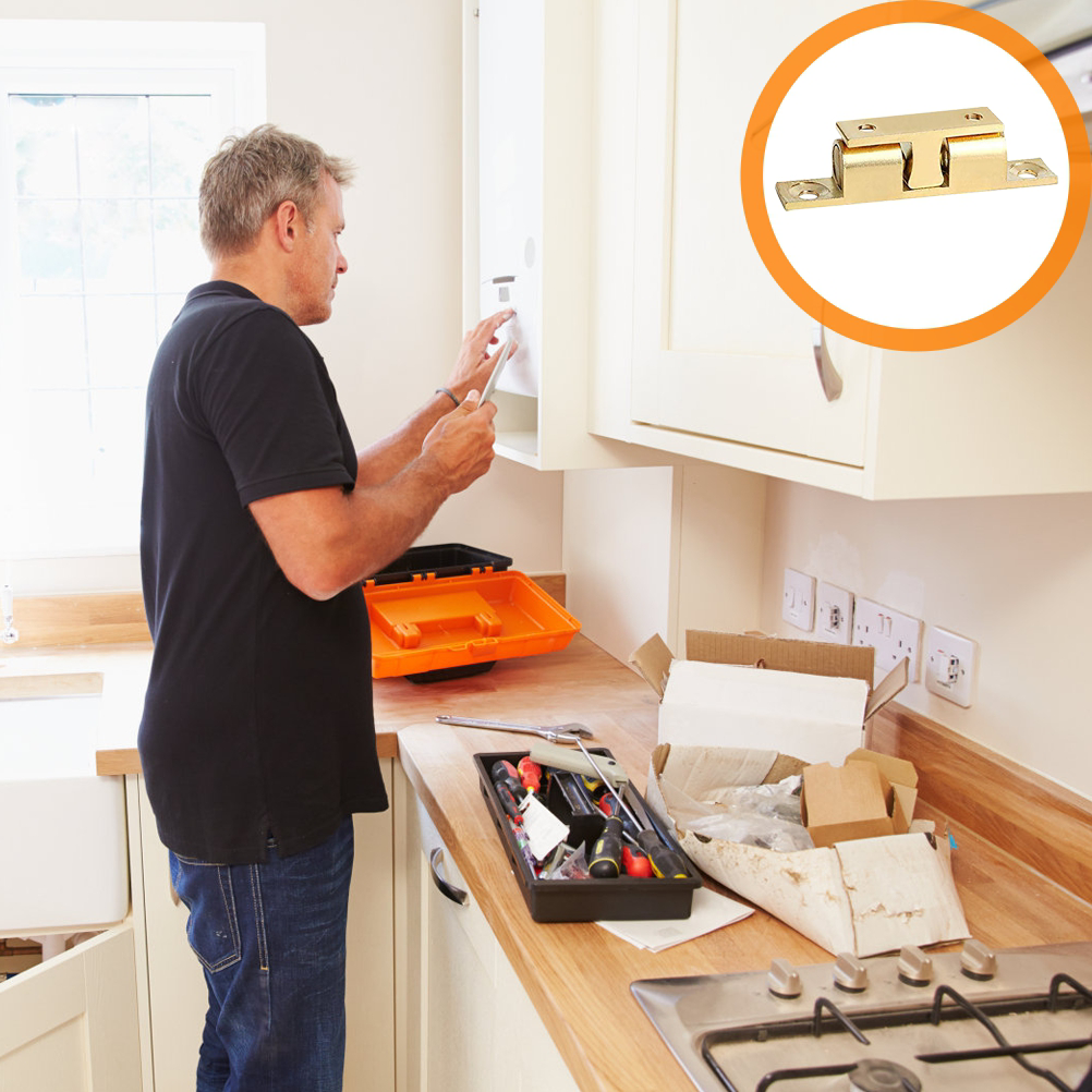 3pcs Double Door Catches Closet Latches Tension Roller Catch