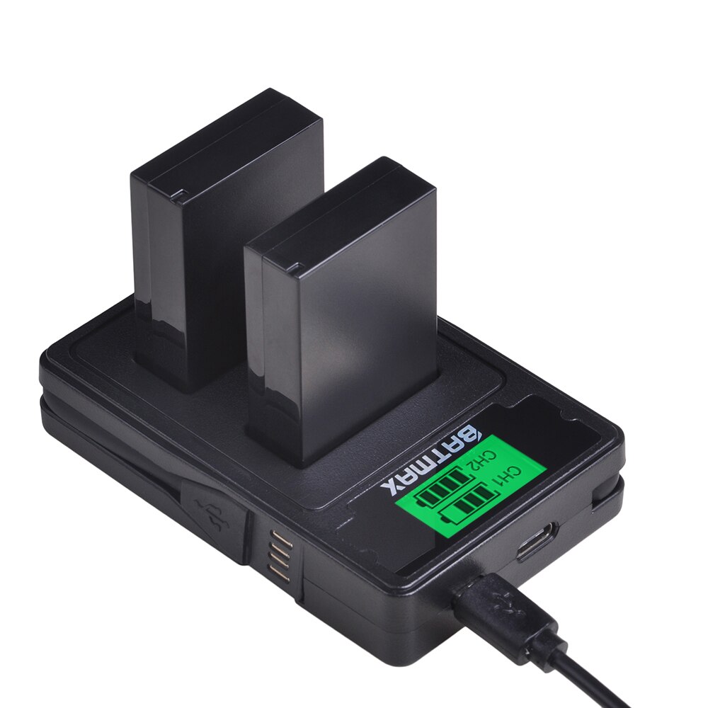 Batmax lp -e12 lpe 12 kamera batteri + lcd usb dual oplader med type c port til canon eos  m50,  eos  m100,100d kiss  x7 rebel  sl1