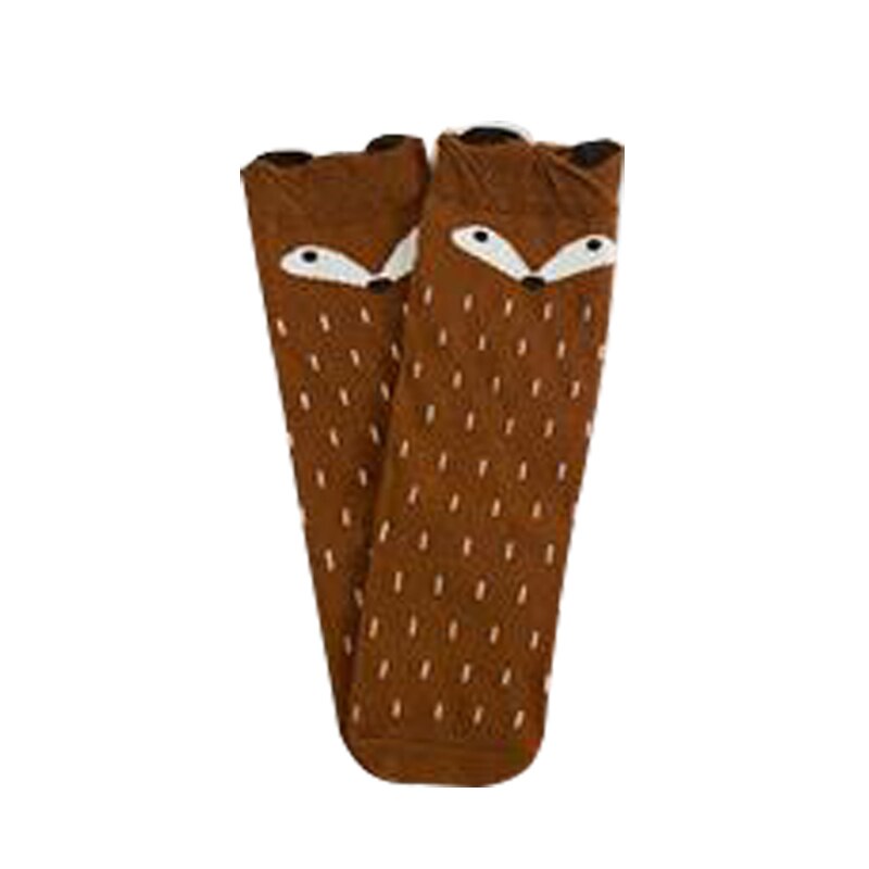 1 par unisex nydelig søt tegneserie rev barn babysokker kne jente gutt baby småbarn sokker dyr spedbarn myke bomullssokker 0-3 y