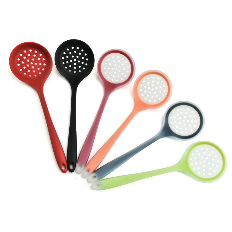 1PC Food Grade Silikon Sieb Schaufel Siebe Löffel Bunte Küche Scoop Entwässerung Siebe Küche Gadget