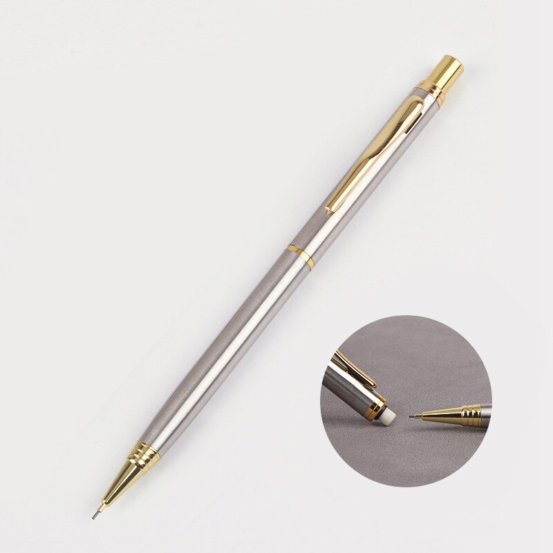 Metal Stainless Steel Mechanical Pencil 0.5mm Automatic Pencils Drawing Writing Activity Pencil Office School Stationery