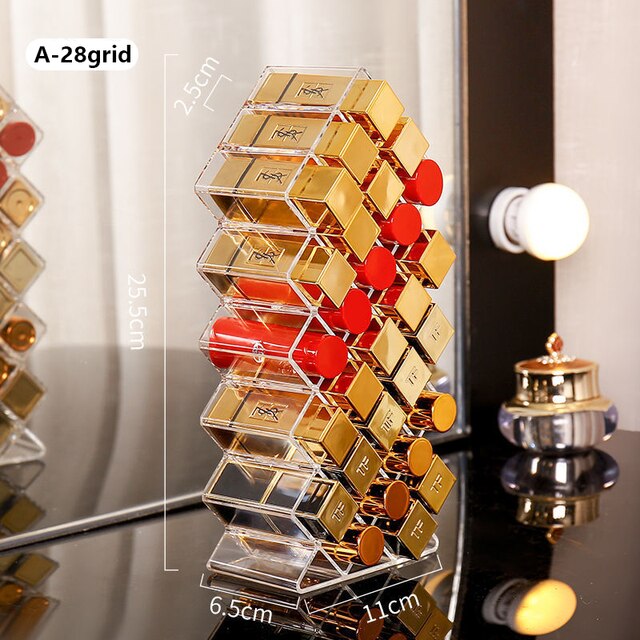 28 Grids Acrylic Lip Gloss Holder Lipstick Transpa... – Vicedeal