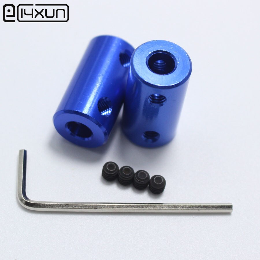 5 sets OD14L25 6x6mm Aluminium Koppeling 6mm naar 6mm Askoppelingen met Inbussleutel + schroeven Motor Koppeling Connector