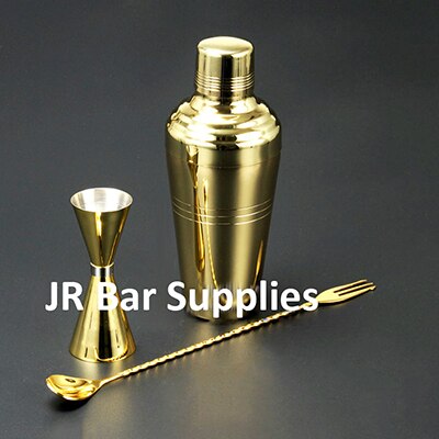 510ml Japanese Style Cocktail Shaker Bar Set: 510ml Gold Plating