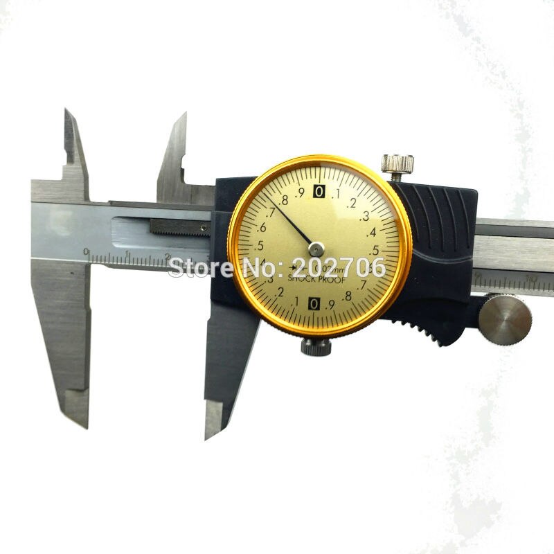 High accuracy 0-150mm 6inch stainless steel dial caliper 150mm Shock proof dial vernier caliper micrometer measuring tool