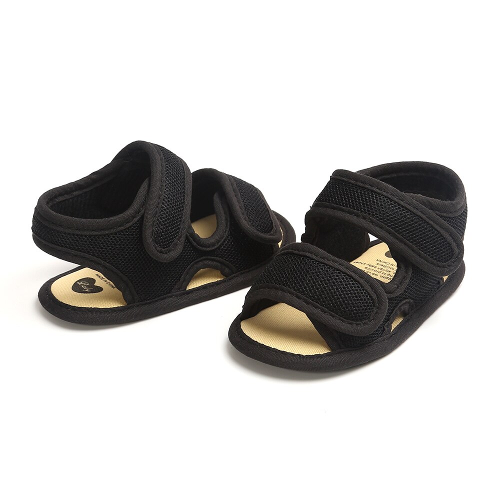 Peuter baby jongen meisje sandalen schoenen zomer platte zwarte witte sandalen: Zwart / 13-18 maanden