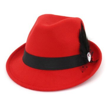 Siloqin panama damkeps höst och vinter trend #39 fedoras enkel fritidsfest för kvinna casquette: Röd