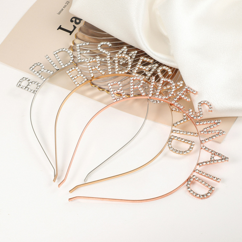 Accesorios para el cabello para dama de honor, diadema con diamantes de imitación, diademas de cristal para dama de Honor, joyería para de boda y novia