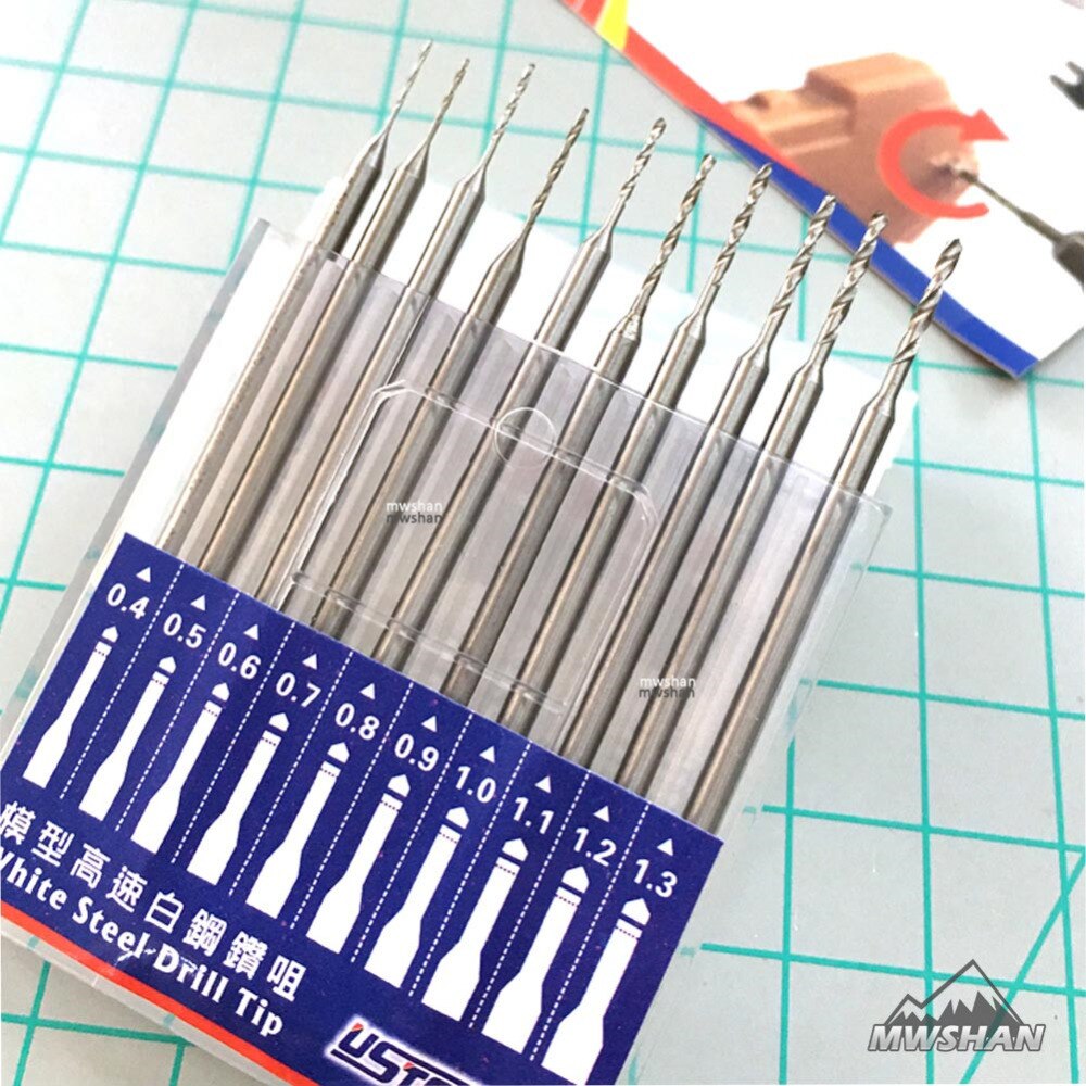 Ustar 90280 Modell Weiß Stahl Bohrer Spitze bisschen einstellen 10 Teile/satz Hobby Schneidwerkzeuge Zubehör DIY