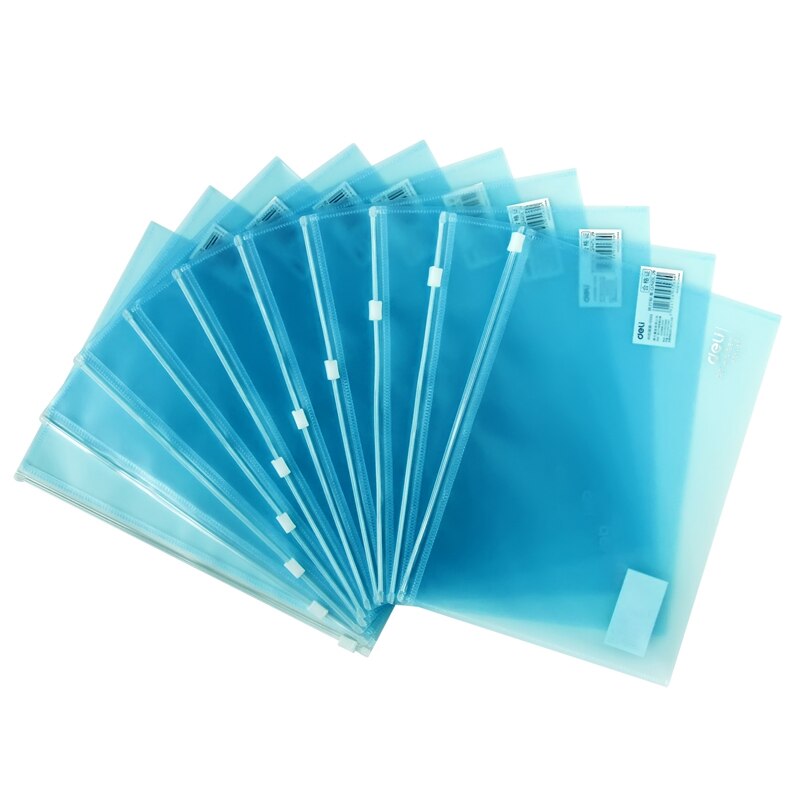 Reißverschluss Tasche transparent PP Schreibwaren Tasche Aktentasche Informationen Taschen Bausatz 10Stck: A5Blau 10Stck