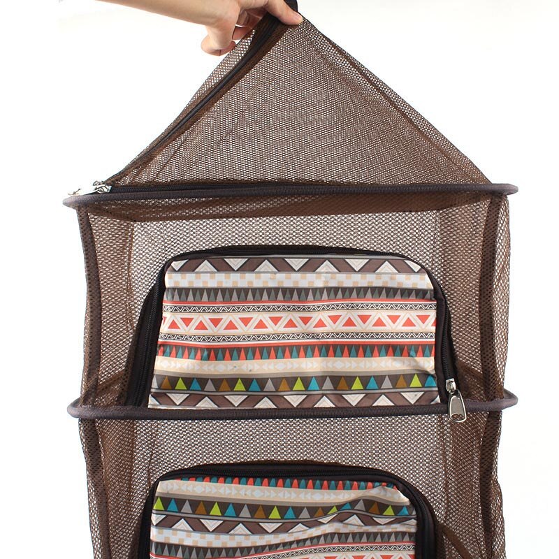 Canasta de almacenamiento de malla plegable de red seca colgante de 4 capas, tendedero de pesca para Camping Picnic YE