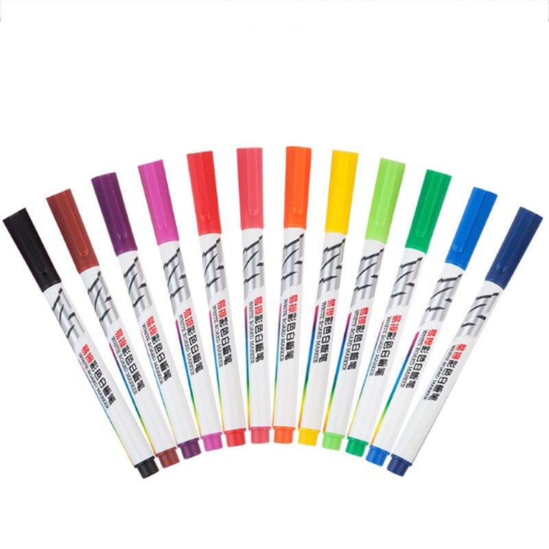 12 color white board pens, water-based pens, non-toxic children's painting learning pens, school office stationery