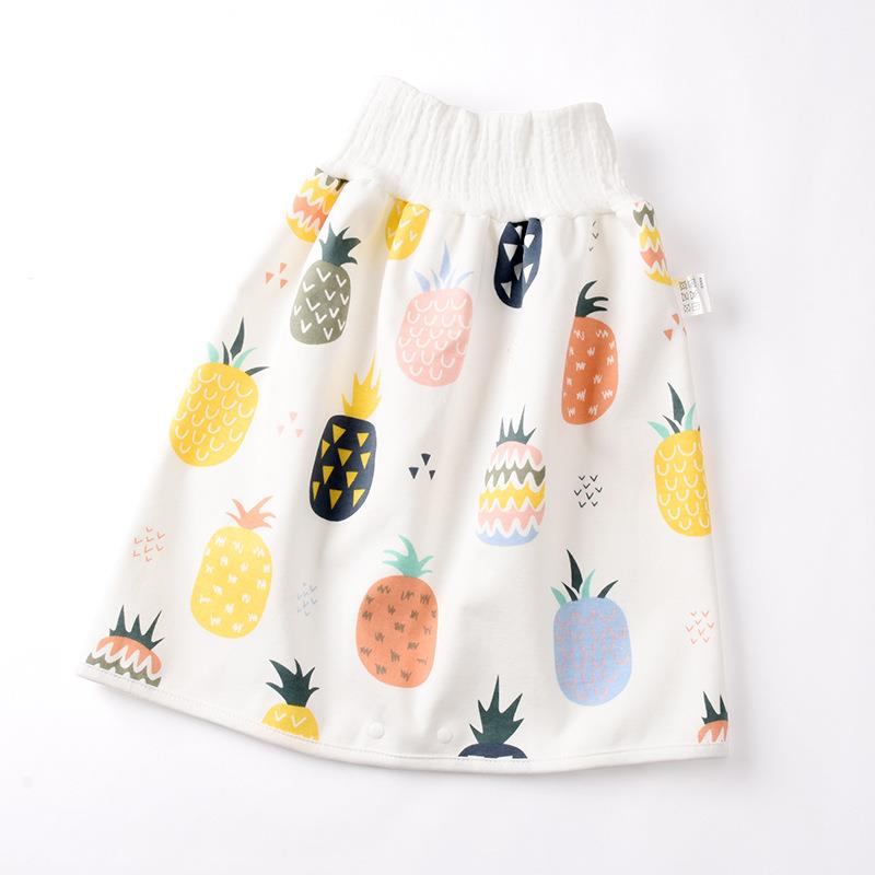 wearable changing pad covers waterproof diaper nappy skirt machine washable urine pad infants baby diaper changing mat be worn: M pineapples