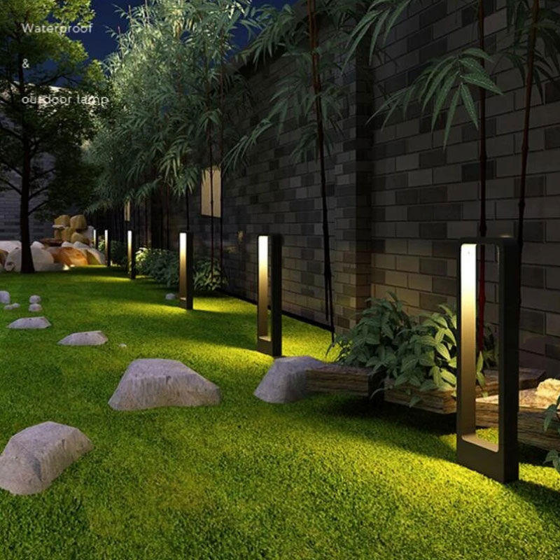 Waterdichte Led Tuin Gazon Lamp Moderne Aluminium Pilaar Buiten Binnenplaats Vlla Landschap Bolders Licht