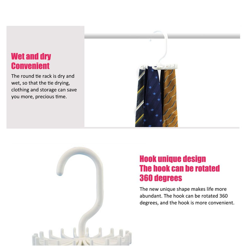 360 degree rotatable Ties Clothing Hanger Rack 20 claw scarf hanger Organizer Twirling Scarf Belt Tie Hook Holder Ties