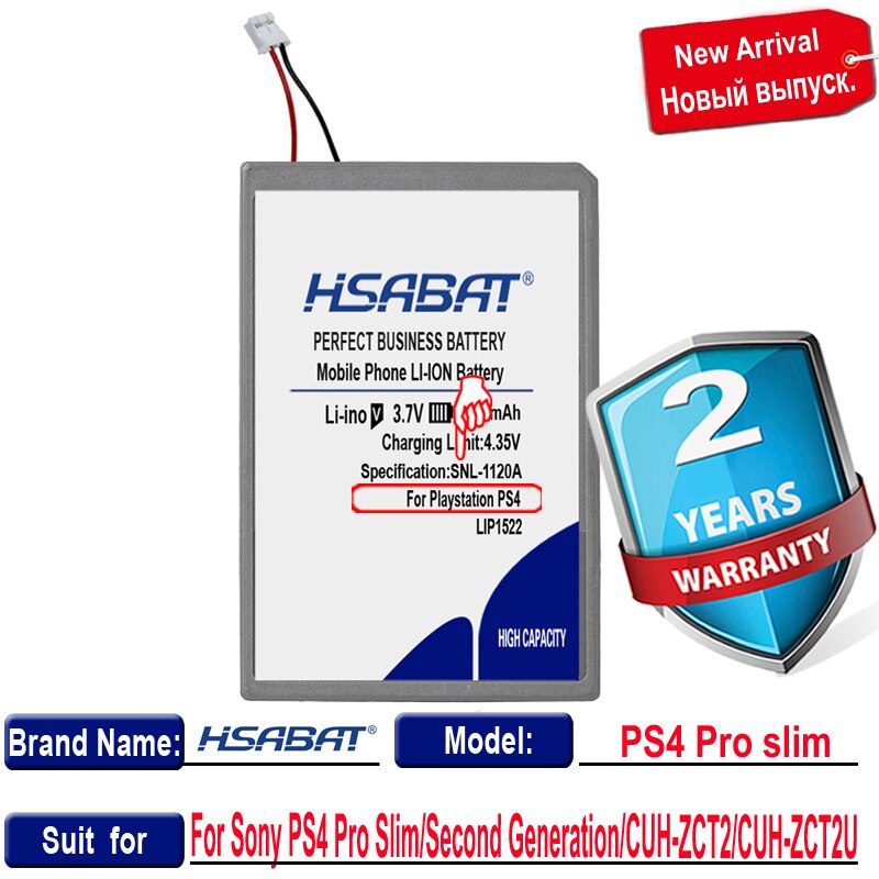 Hsabat 0 cycle 2200 mah batteri til sony  ps4 slim pro bluetooth dual shock controller anden generation cuh-zct 2 or cuh-zct 2u