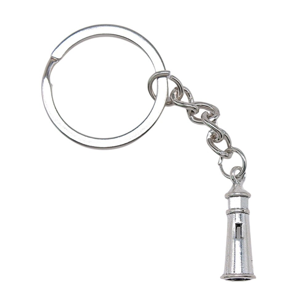 DIY Metall Halfter Kette Männer Keychain Jahrgang 2 Farben 25x8mm Leuchtturm Anhänger Souvenirs
