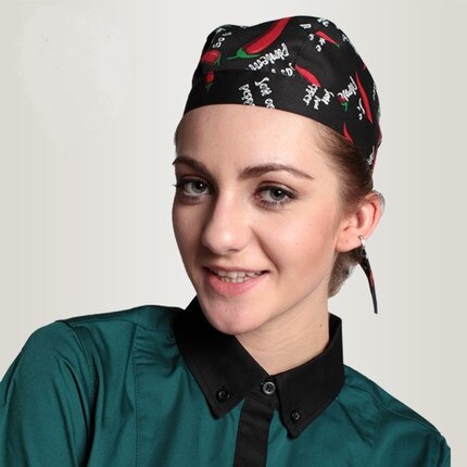 Women&#39;s chef Hat hotel kitchen restaurant cap waiters Ribbon Hats for man and woman adjust funky chief hats: Photo