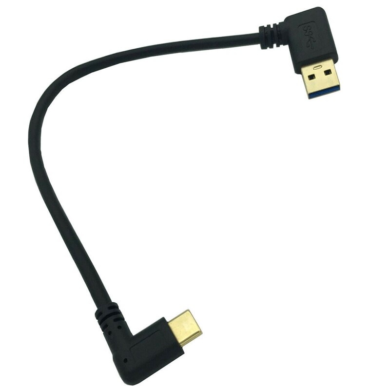 AM05-Type-C Side Bending Laptop Data Cable,3.1 Type C Male to USB 3.0 a Male Charge Data Cable: Default Title