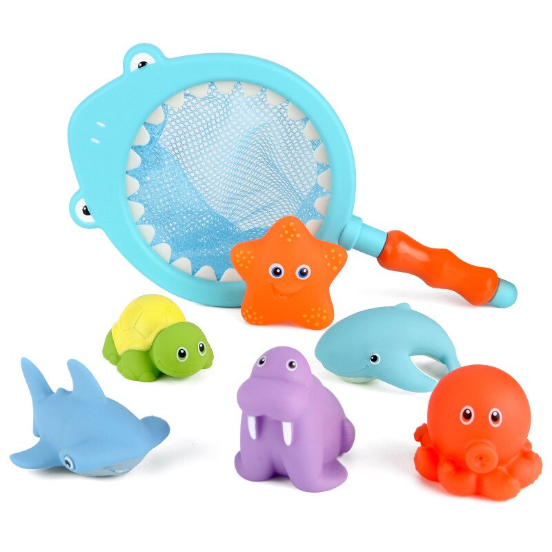 Baby Bath Toy Water Spouting Small Yellow Duck Rain Egg Shower Bath Egg Shell Infant Douyin Celebrity Style Water Toys: Fish Catching Toy