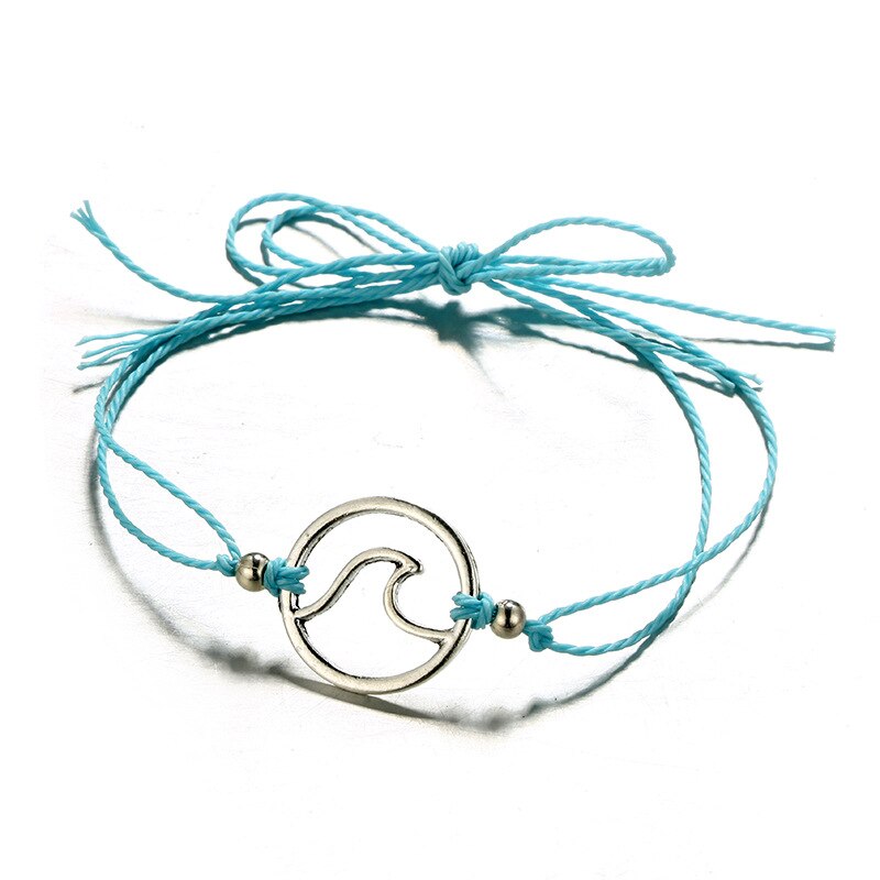 Tocona Böhmen Kompass Meer Schildkröte Welle Anhänger Kette Armbänder einstellen für Frauen Handgemachten Schmuck Zubehör 6706: 4544-skyblue