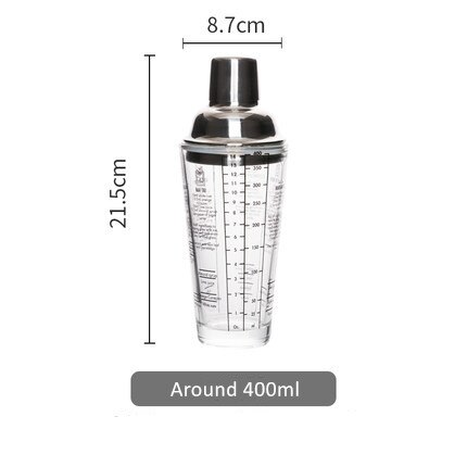 Scale Coctail Shaker Bartender Cocktail Mixer Hand Shake Glass, Juice Shake Glass Bar Tools: 1pc cup
