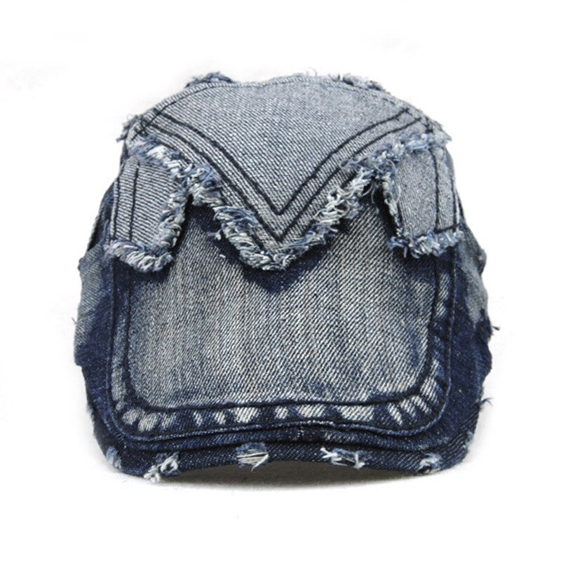 Ulykkelig denim hat mænd retro nyhedsdreng kasket irsk sommer efterår vedbend hatte mandlige afslappet flade hætter