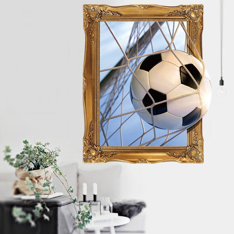 3D Muurstickers Kamer Decoratie Voetbal Fotolijst Muursticker Kinderkamer Decor Thuis Decals Art Sport Game Pvc poster