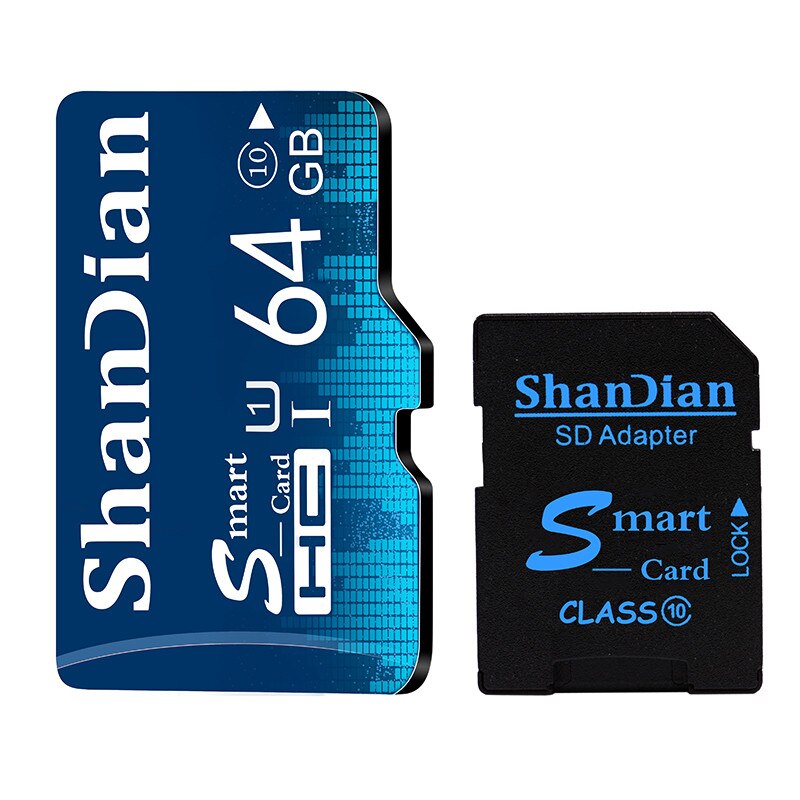 SHANDIAN-tarjeta SD sast clase 6, 8gb, 16gb, tarjeta TF, Mini tarjeta de memoria de alta velocidad, 32gb, tarjeta sd Smast, capacidad Real,: 64 GB