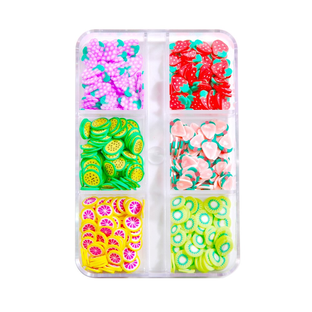 Mixed 3D Fruit Slices Sticker Polymer Clay DIY Designs Slice Lemon Nail Art Sliders Nails Art Decors Women Nail Tips Manicure: Fruit slices-019