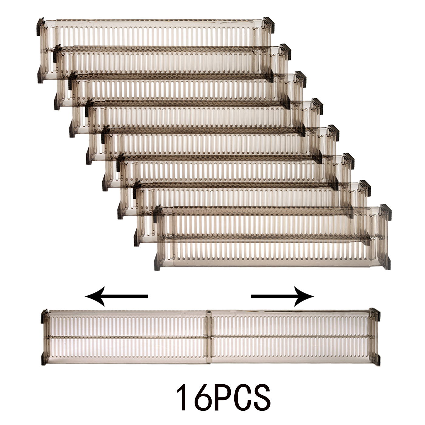 10 Divisor de cajón de plástico 5 juegos, divisores de almacenamiento de cajones para el hogar, divisores de cajones para almacenamiento y organización, combinación gratuita
