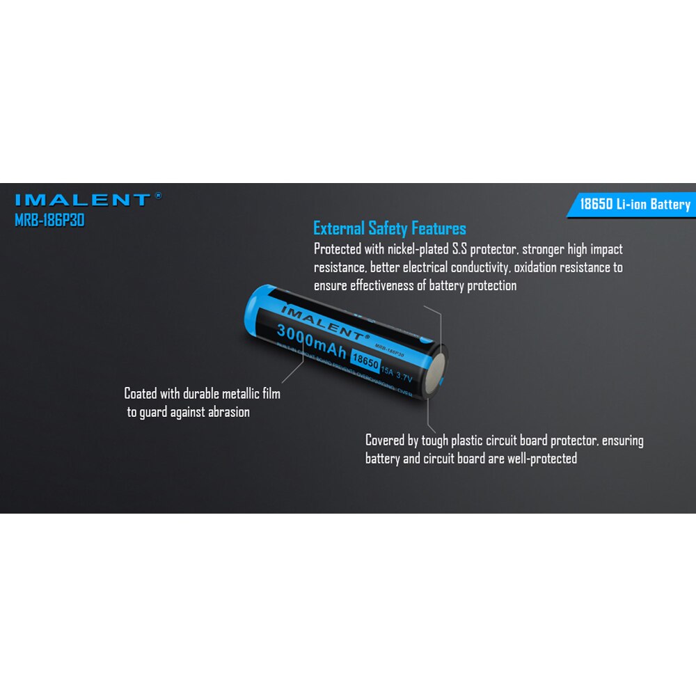 Imalent 18650 Battery Li-ion MRB-186P30 3000mAH Powerful Rechargeable Batteries Lighting accessory for HR70/RT70/DT70/RT35