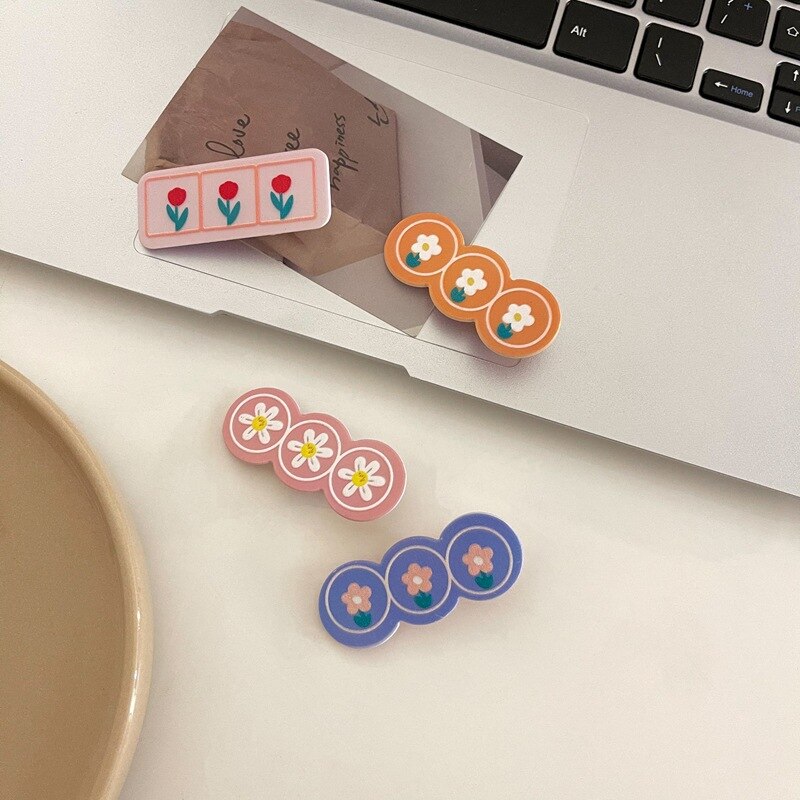 Japan Koreaanse Bloemen Tulp Haarspelden Frosted Candy Kleur Haar Clips Voor Meisjes Kids Hoofddeksels Hoofdtooi Meisjes Kids Haar Accessoires